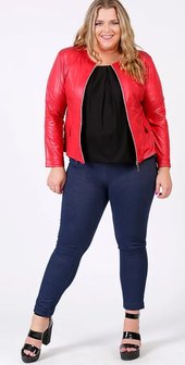 MAGNA JACKET TELESTO - LEATHERLOOK -(ROOD) K-31