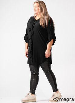 C-2109 - Frill Tunic Solid zwart