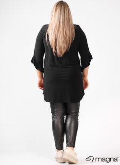 C-2109 - Frill Tunic Solid zwart