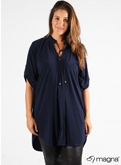 C-2121 Flowy String Tunic navy 017