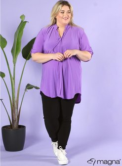 C-2121 Flowy String Tunic 021 - Purple