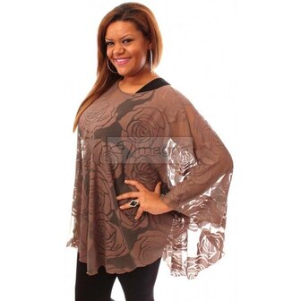 M-04 TOUPE KANTEN PONCHO M-04 - PONCHO WINGS CHIFFON- PRINT 1 MAAT