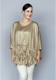 M-6002 - PONCHO LEATHERLOOK CREME