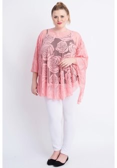 M-04 ROSE KANTEN PONCHO M-04 - PONCHO WINGS CHIFFON- PRINT 1 MAAT