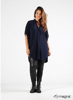 C-2121 Flowy String Tunic navy 017