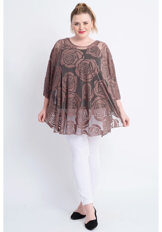 M-04 TOUPE KANTEN PONCHO M-04 - PONCHO WINGS CHIFFON- PRINT 1 MAAT