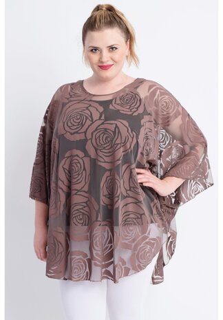 M-04 TOUPE KANTEN PONCHO M-04 - PONCHO WINGS CHIFFON- PRINT 1 MAAT