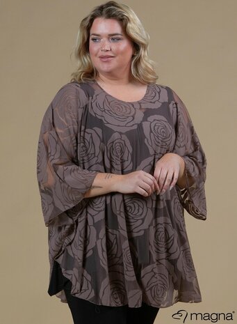 M-04 TOUPE KANTEN PONCHO M-04 - PONCHO WINGS CHIFFON- PRINT 1 MAAT