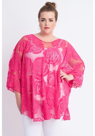 M-04 FUSSHIA KANTEN PONCHO M-04 - PONCHO WINGS CHIFFON- PRINT 1 MAAT