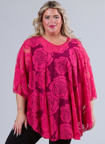 M-04 FUSSHIA KANTEN PONCHO M-04 - PONCHO WINGS CHIFFON- PRINT 1 MAAT