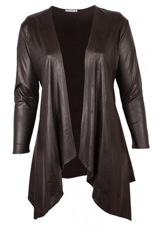 MAGNA VEST A-74 - LEATHER LOOK zwart